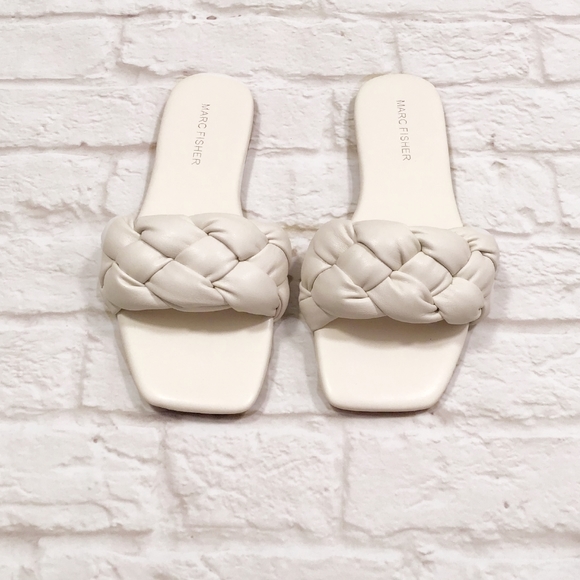 LAST ONE❗MARC FISHER Folier Braided Fresh Ivory Sandals - Picture 5 of 8
